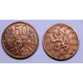 CZECHOSLOVAKIA 50 Haleru 1947