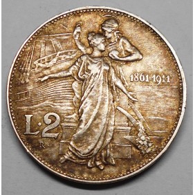 2 Lire 1911 CINQUANTENARIO AG