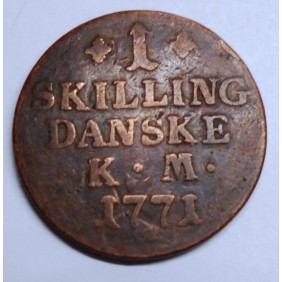 DENMARK 1 Skilling 1771