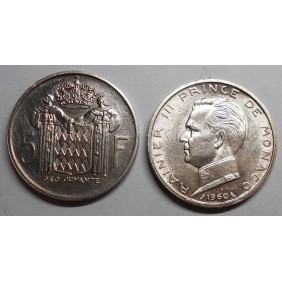 MONACO 5 Francs 1960 AG...