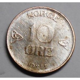 NORWAY 10 Ore 1911 AG