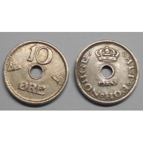 NORWAY 10 Ore 1945