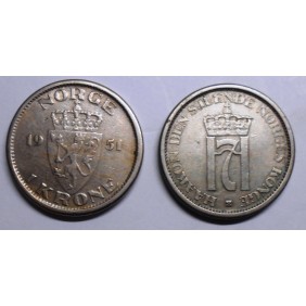 NORWAY 1 Krone 1951 KM 397.1