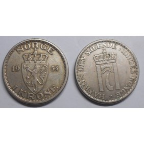 NORWAY 1 Krone 1954