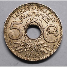 FRANCE 5 Centimes 1936