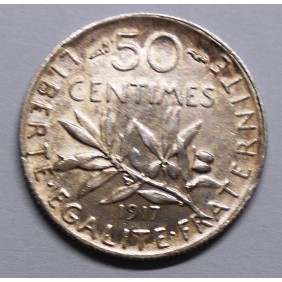 FRANCE 50 Centimes 1917 AG