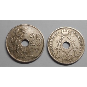 BELGIUM 25 Centimes 1921...