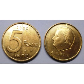 BELGIUM 5 Francs 2000 Belgie