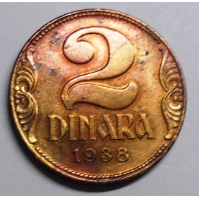 YUGOSLAVIA 2 Dinara 1938...