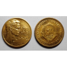 YUGOSLAVIA 20 Dinara 1955