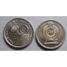 SRI LANKA 50 Cents 1991