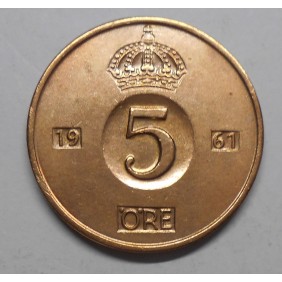 SWEDEN 5 Ore 1961 U
