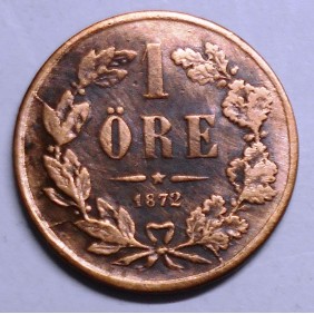 SWEDEN 1 Ore 1872 L.A.