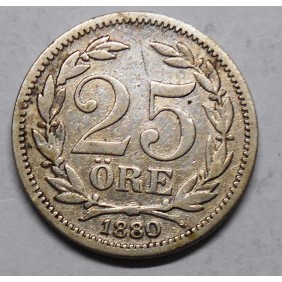 SWEDEN 25 Ore 1880 AG