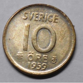 SWEDEN 10 Ore 1959 AG