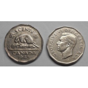 CANADA 5 Cents 1948