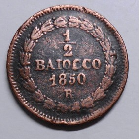 PIO IX 1/2 Baiocco 1850 R...