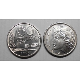 BRAZIL 50 Centavos 1975 KM...