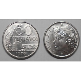 BRAZIL 50 Centavos 1976 Steel