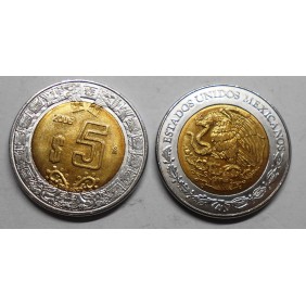 MEXICO 5 Pesos 2006 Bimetallic