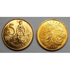 ETHIOPIA 5 Cents EE1969 (1977)