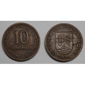 MOZAMBIQUE 10 Centavos 1936