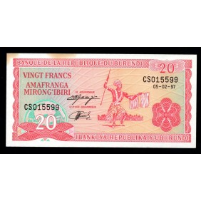 BURUNDI 20 Francs 1997