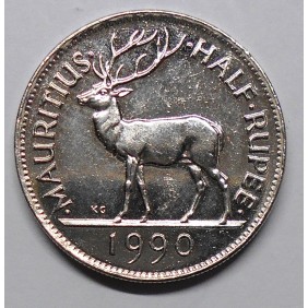 MAURITIUS 1/2 Rupee 1990