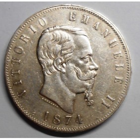 5 Lire 1874 M AG