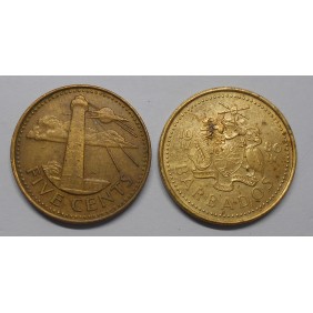 BARBADOS 5 Cents 1986