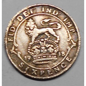 GREAT BRITAIN 6 Pence 1918...