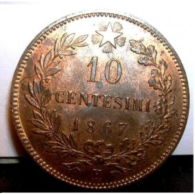 10 Centesimi 1867H