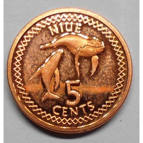 NIUE 5 Cents 2009 Two whales