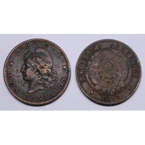 ARGENTINA 2 Centavos 1893