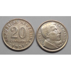 ARGENTINA 20 Centavos 1951