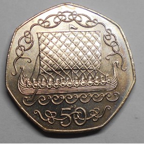 ISLE OF MAN 50 Pence 1980...