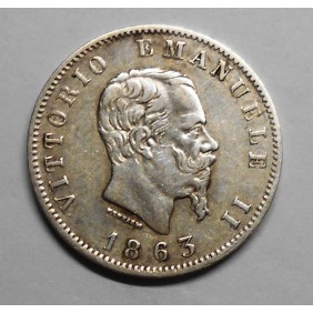 1 LIRA 1863 T Stemma