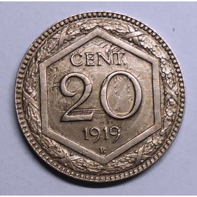 20 CENTESIMI 1919  ESAGONO...