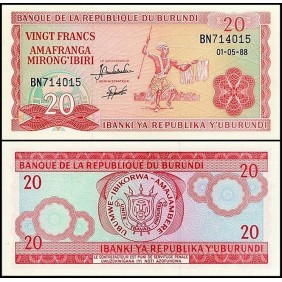 BURUNDI 20 Francs 1988