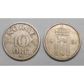 NORWAY 10 Ore 1951 KM 396