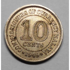 MALAYA 10 Cents 1949