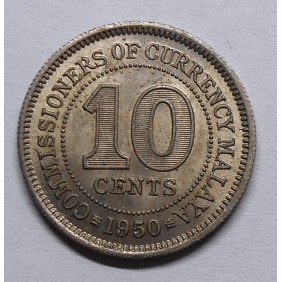 MALAYA 10 Cents 1950