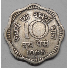 INDIA 10 Paise 1966 B