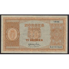 NORWAY 10 Kroner 1945