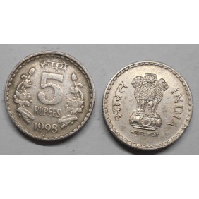INDIA 5 Rupees 1998 B