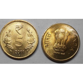 INDIA 5 Rupees 2011 B