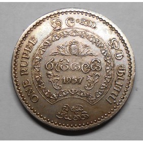 CEYLON 1 Rupee 1957 - 2500...