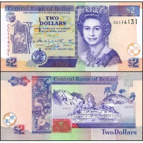BELIZE 2 Dollars 2002
