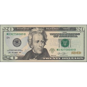 USA 20 Dollars 2013 Series D