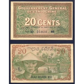 FRENCH INDOCHINA 20 Cents 1939